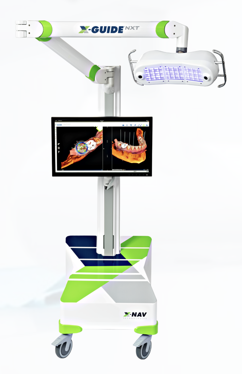 X-Guide NXT dynamic 3D navigation system with tracking arm, light and treatment display